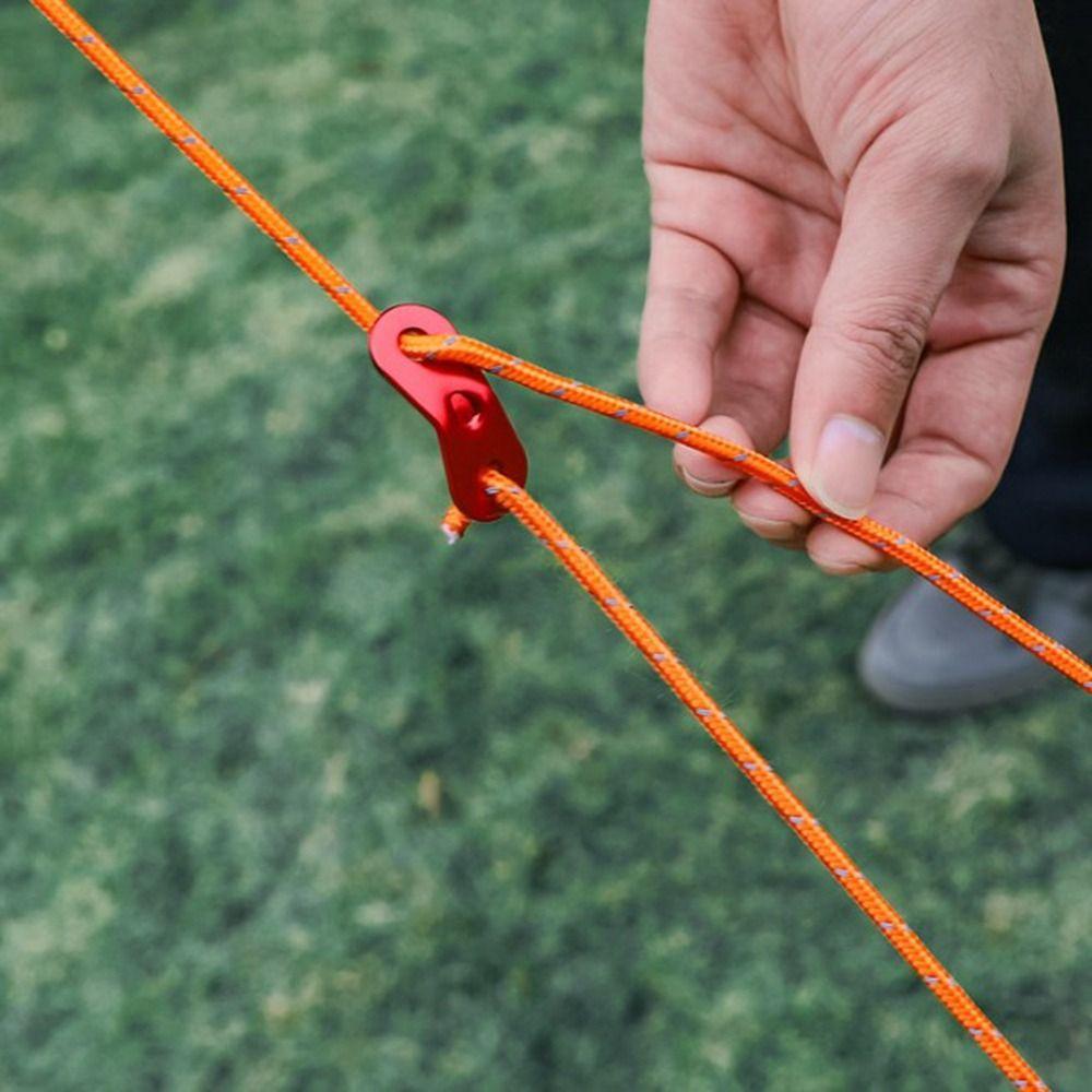 4mm Outdoor Tent Guyline Ropes Aluminum Alloy with 2 Holes Adjuster Tensioner Adjustment Buckles 4M Length