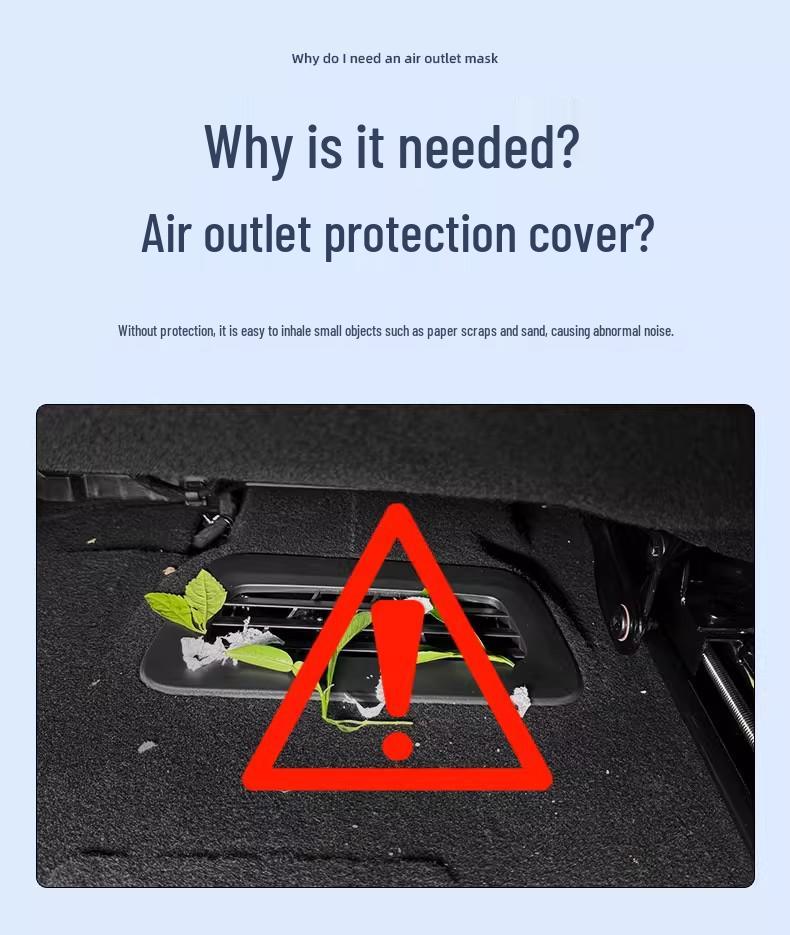 Dustproof Anti-Clog Air Vent Cover for Xiaomi SU7 Under-Seat, Rear AC Cover, Mod Decorative Accessory