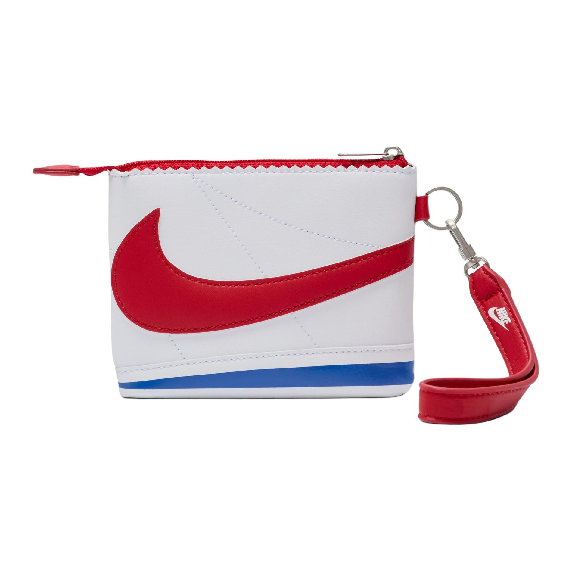 Nike Cortez New Zipper Closure Nylon Clutch Coin Purse Unisex Accessories White Campus-Blue Campus-Red HF3606-175 White & Campus Royal Blue & Campus Red