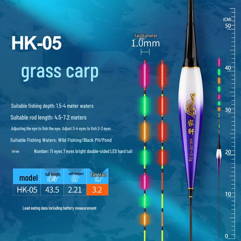 LED Color-Changing Electronic Fishing Float for Night Fishing - Anti-Break, Luminous with Hard Tail.