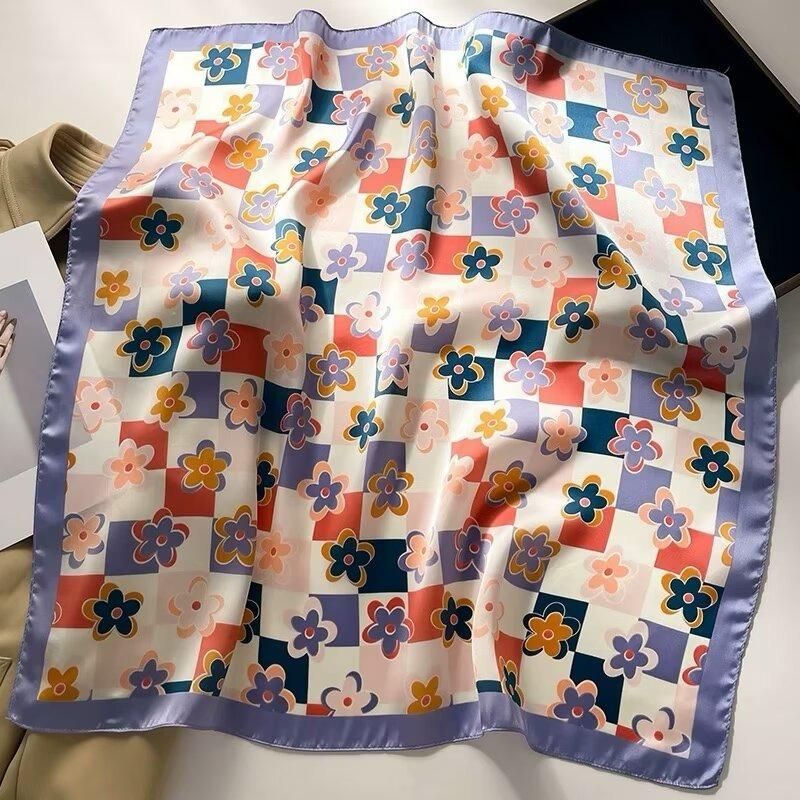 70 silk scarf square scarf high sense fashion versatile professional simulation silk small scarf versatile printed women's silk scarf