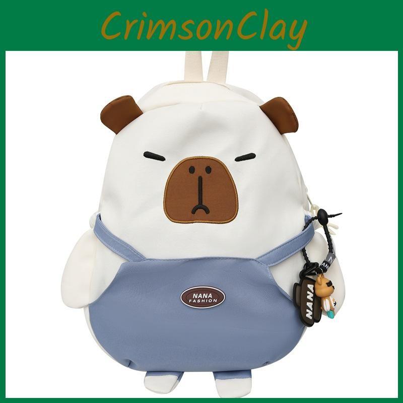 Backpack Capybara Student Class Bag Waterproof Capacity Large Storage Partition