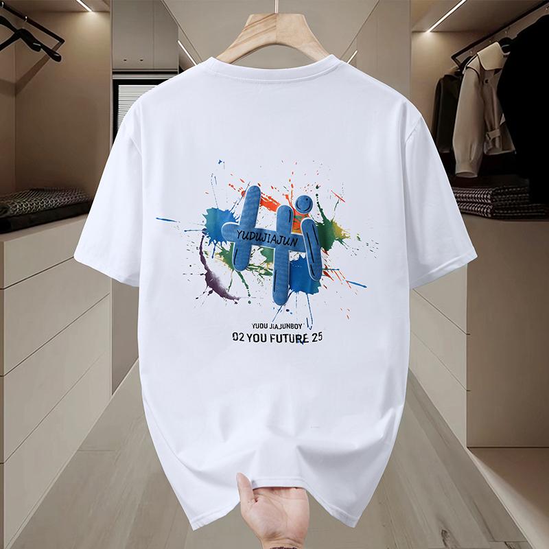 4XL-11XL Plus Size Tops Summer Oversize T-shirts Man Short Sleeve Tee Fashion Vintage Clothing