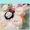 Charming Original Crochet Plush Sheep Keychain With Colorful Bow And Frog Eyes