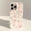 Green Leaf Pink Flower Print Phone Case For iPhone 11 12 13 14 15 16 17 Pro Max Air XS X XR 7 8 Plus 16e Shockproof Soft Cover