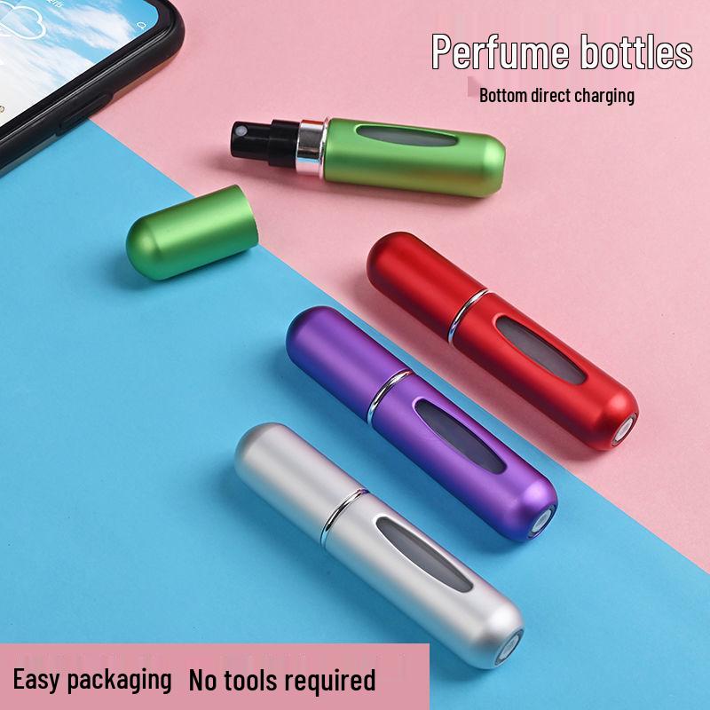 5ml Refillable Perfume Bottle - Bottom-Fill, Self-Priming, Recyclable, Rechargeable Spray, Portable Sample Size, Cosmetic Bottle.