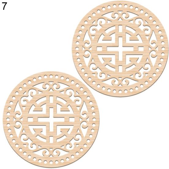 2 piezas de bases de madera de ganchillo para bolsas ligeras, creativas y sin pintar, fondos de cesta en blanco, herramientas de costura de madera