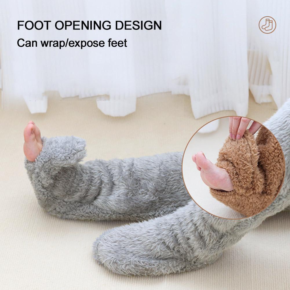 Women Thigh High Long Socks Stockings Fluffy Over the Knee Fleece Slipper Socks