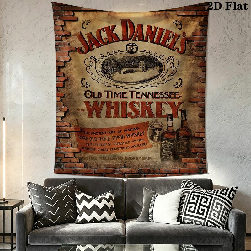 Jack Daniel'S Tennessee Whiskey Wandteppich Mode Druck Hintergrundtuch Wandverkleidung Dekoration Ferienwohnung Weiche Dekoration Wandteppich Hintergrundtuch
