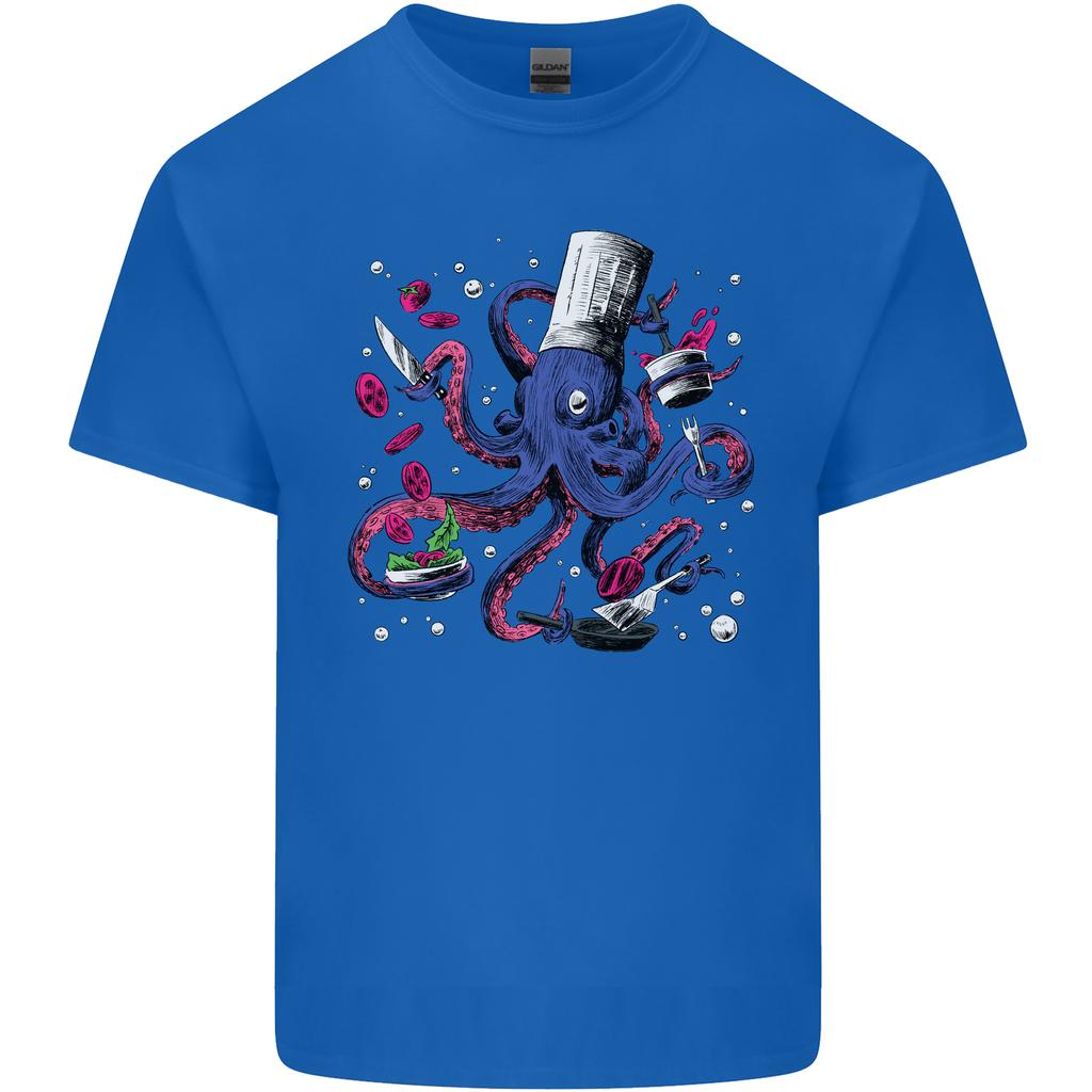 Octo Chef Funny Octopus Cook Cooking Unisexs Light Cotton TShirt