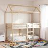VidaXL Bunk Bed with Roof 90x190 Cm Solid Pine Wood, Bed, Bed Frame, Loft Bed, Bedroom Furniture, Slatted Base, 3282124