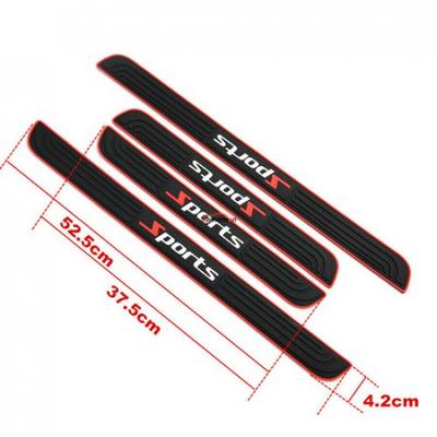 Car Accessories Rubber Door Sill Plate Protection Strip Scuff Guard Auto Sticker
