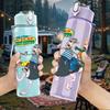 1PC Cowboy Horse Cartoon 750ml Sports Water Bottle Leakproof Straw Lid Outdoor Office Home