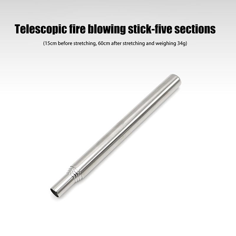 Outdoor Cooking Blow Fire Tube, Portable Camping Fire Pipe, Survival Tools, Retractable Blowpipe, Fire Starter