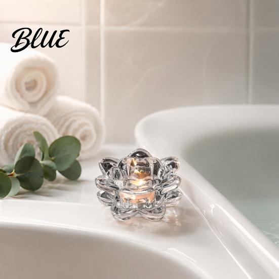 Multi-layered Lotus Candle Holder Crystal Flower Tealight Holders Glass Tea Light Candlestick Decor Durable with Deep Grooved Plate Multifunctional