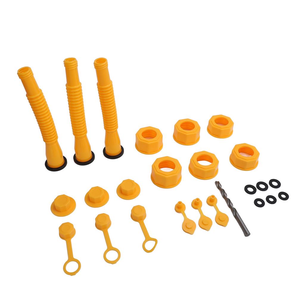3 Sets Gas Can Spout Replacement Flexible Hoses Vent Covers and Nozzles for 1 2 5 10 Gallon Fuel Tank