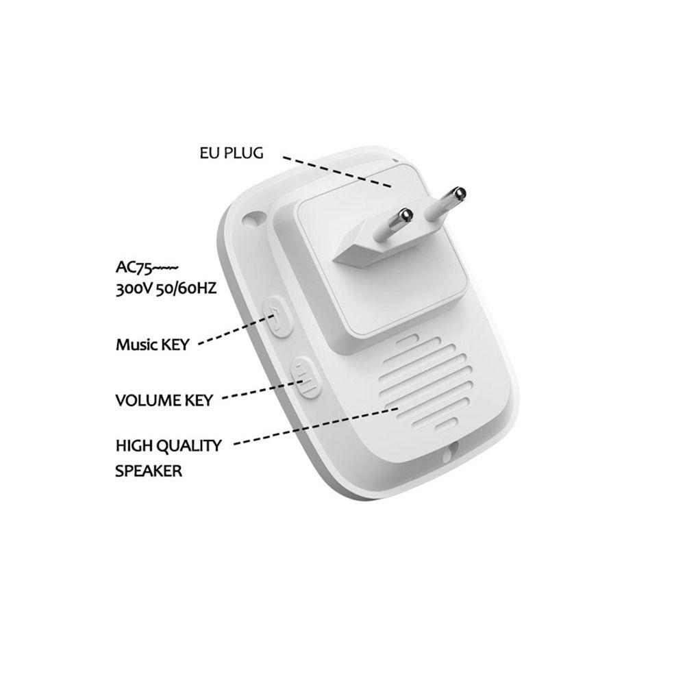 Remote Doorbell Self-powered Button Door Bell Receiver 300M Intelligent Door Chime Home