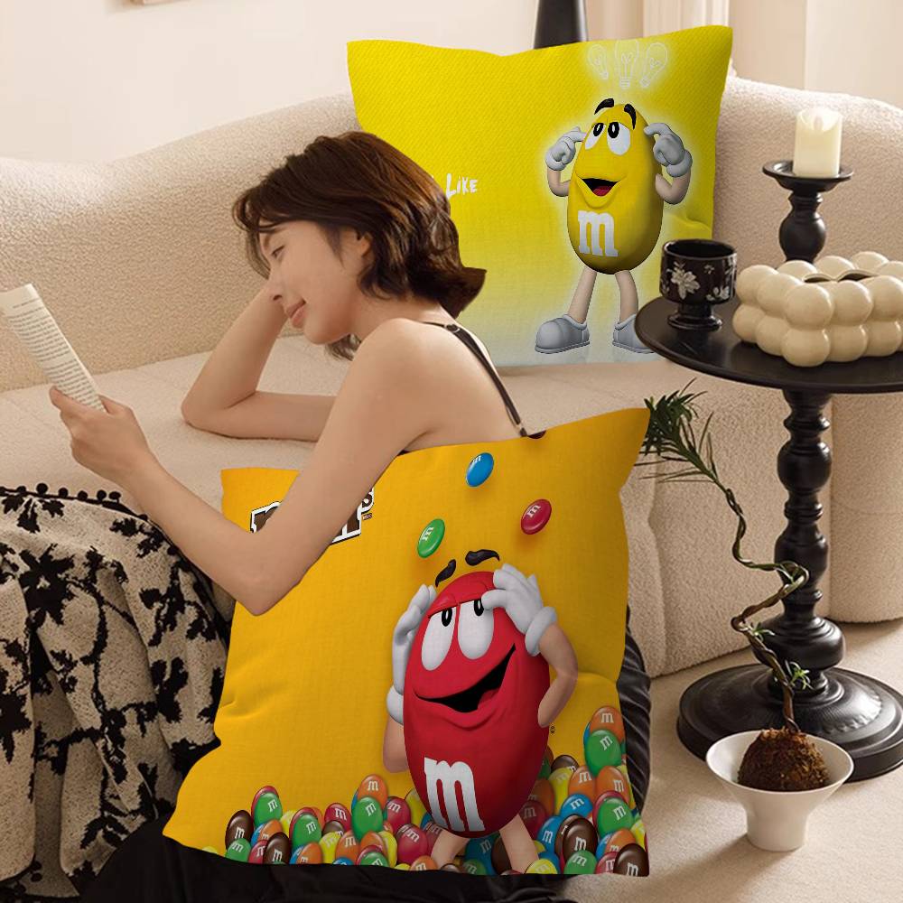 Cartoon M-Ms C-Chocolate Pillow Anime Pillow Sofa Bed Head Pillow Cover Cushion Cover 45X45 Cm Fashion