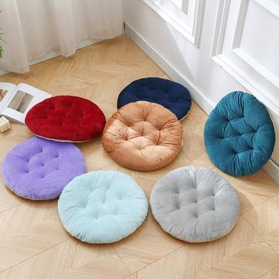 Durable Nap Pillow Round Pad Thicken Solid Color Chair Cushion Non-slip Round Cushion Dining
