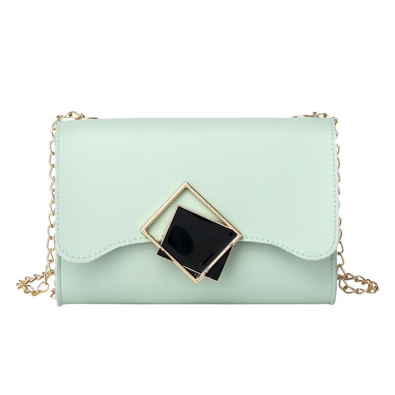 Autumn and Winter New Women's Messenger Bag Square Buckle Shoulder Chain Small Square Bag Small Bag