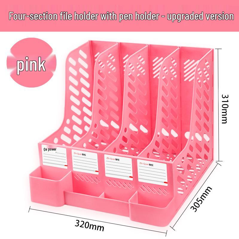 Four-Tier Desktop File Organizer with Storage Trays for Office Supplies