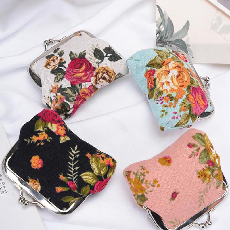 1Pcs  Elegant Roses Canvas Mini Coin Purses Zero Wallet ,Lady Zero Wallets And Coin Bag Child Girl Women Change Purse