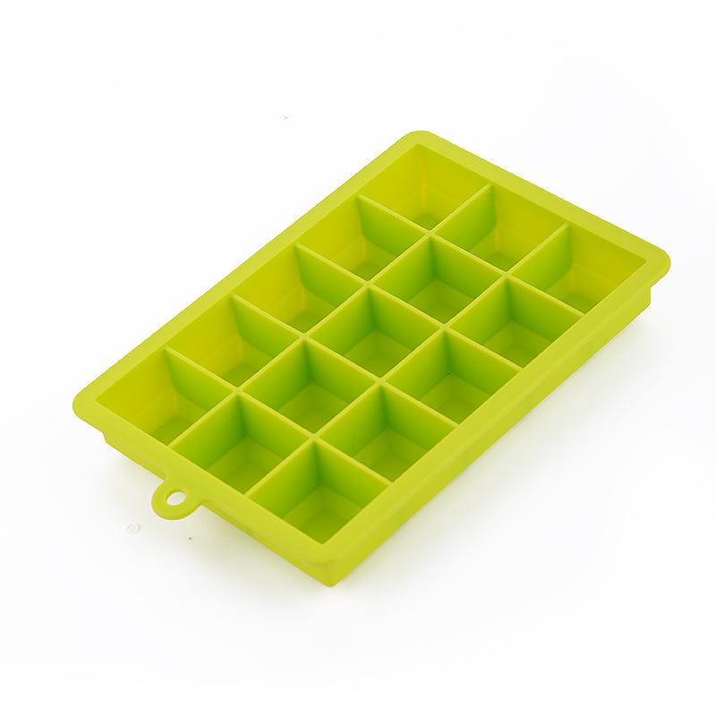Potravinářský silikonový zásobník na ledové kostky s víkem - 15 nebo 24 přihrádek, DIY forma na dětskou výživu a led