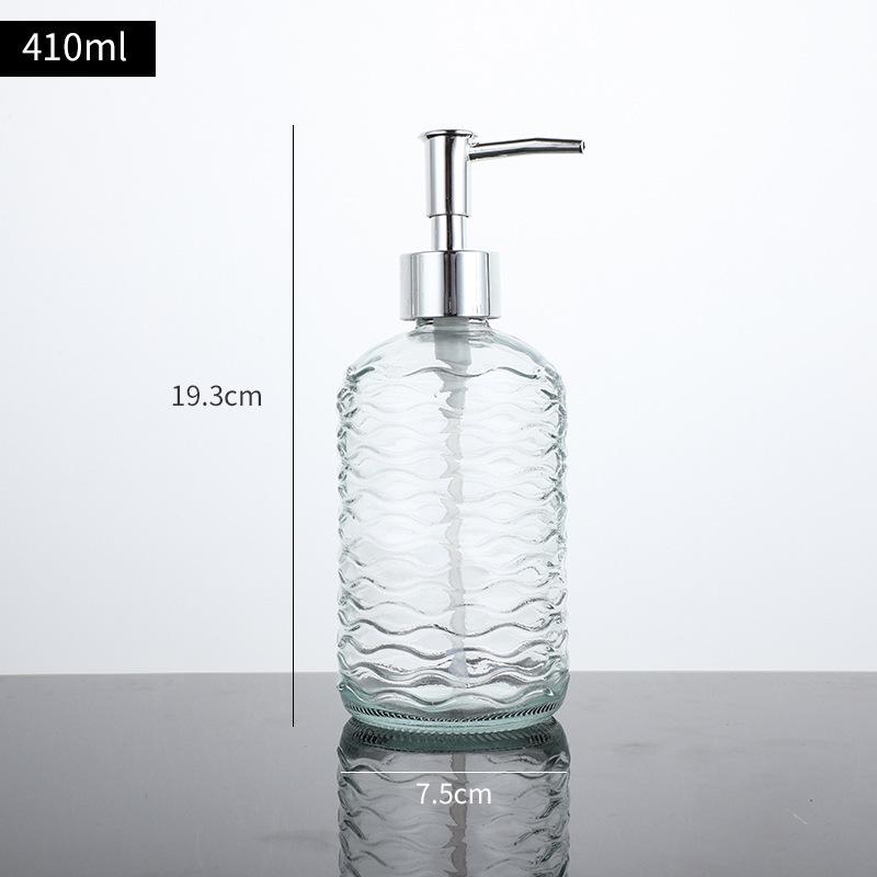 Transparent Glass Pump Bottle for Soap, Shampoo, & Shower Gel