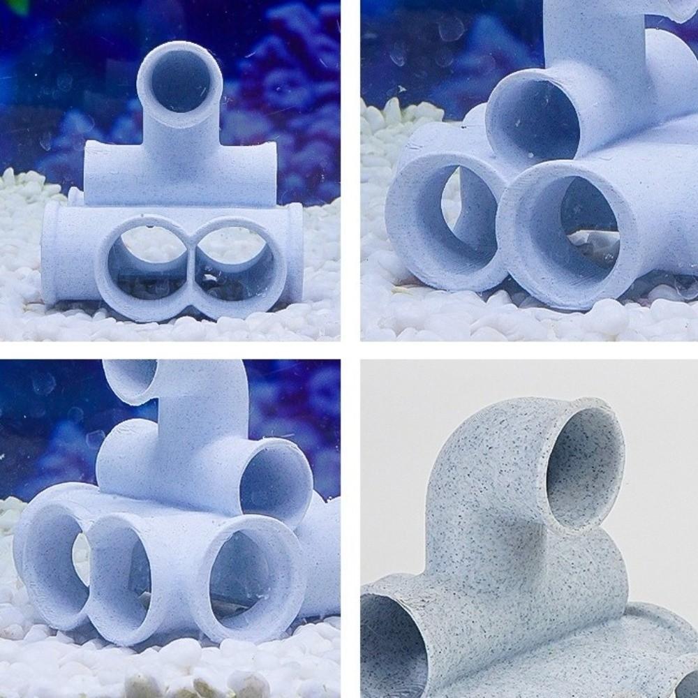 Plastic Fish Tank Ornament Pipe-Shaped Aquarium Hideout Cave Labyrinth Tunnel Aquarium Decoration