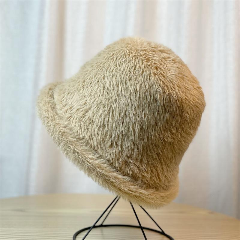 Plush Bucket Hat Women's Autumn and Winter New Casual Bucket Hat Winter Plush Hat
