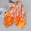 90*90Cm Women Elegant Floral Printed Square Imitation Silk Scarf Hijab Women Luxury Sunscreen And Dustproof Kerchief Head Scarf