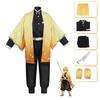 Costume Cosplay Kimono Uniforme Agatsuma Zenitsu Anime Demon Slayer Kimetsu No Yaiba per Adulti e Bambini Costumi per Feste di Halloween