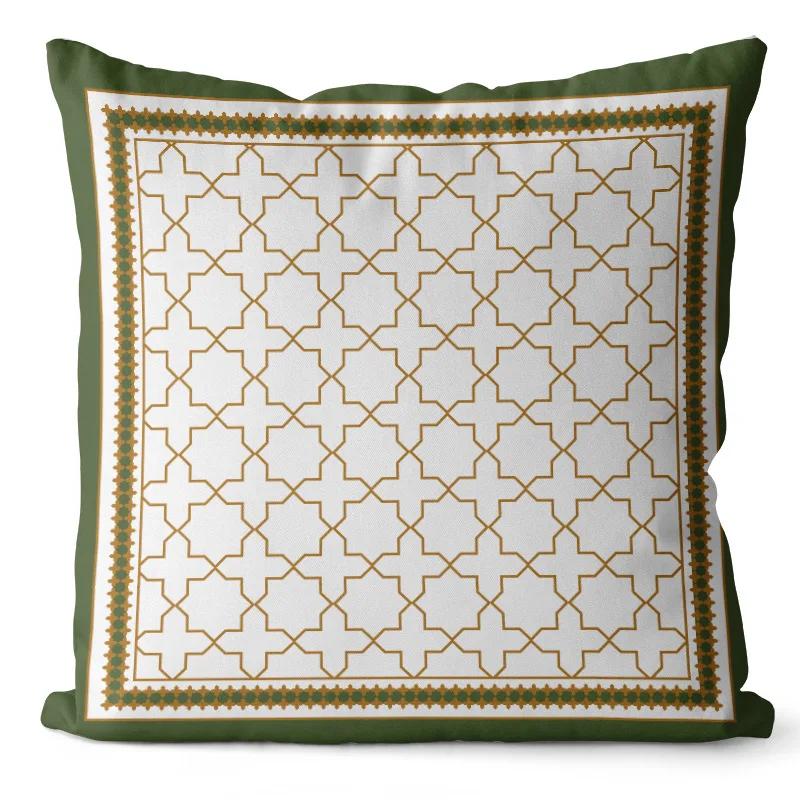 

Новая скандинавская ретро зеленая геометрическая наволочка американская французская легкая роскошь дом диван прикроватная наволочка украшение для дома 45x45cm 18x18in