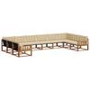 Outdoor Sofa Set with Cushions 10 Pcs Natural and Beige