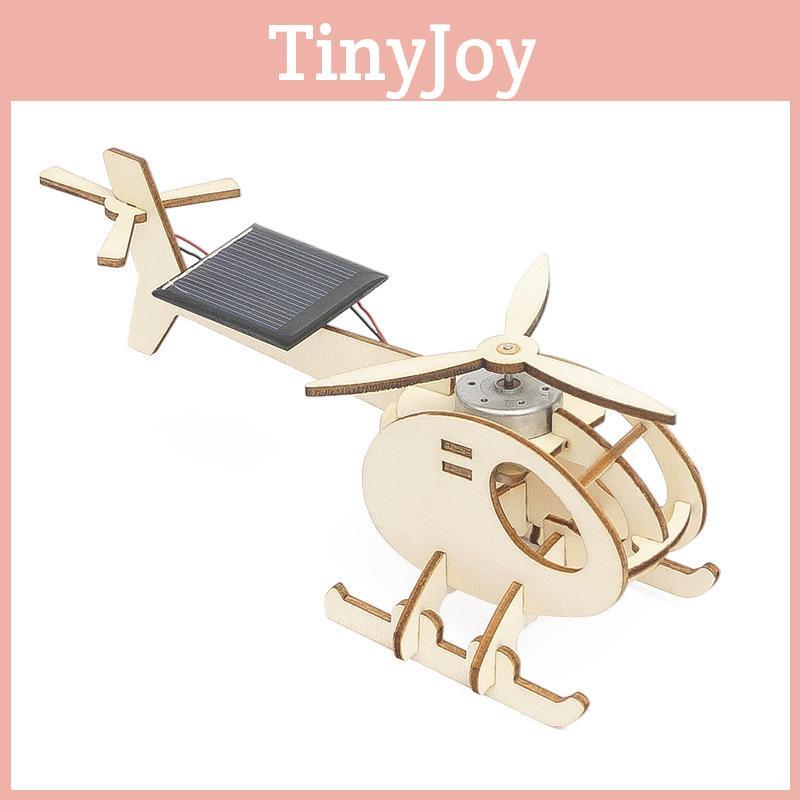 Educational Diy Solar-powered Helicopter Model For Kids 7-14 Years Old Customizable Wooden Material