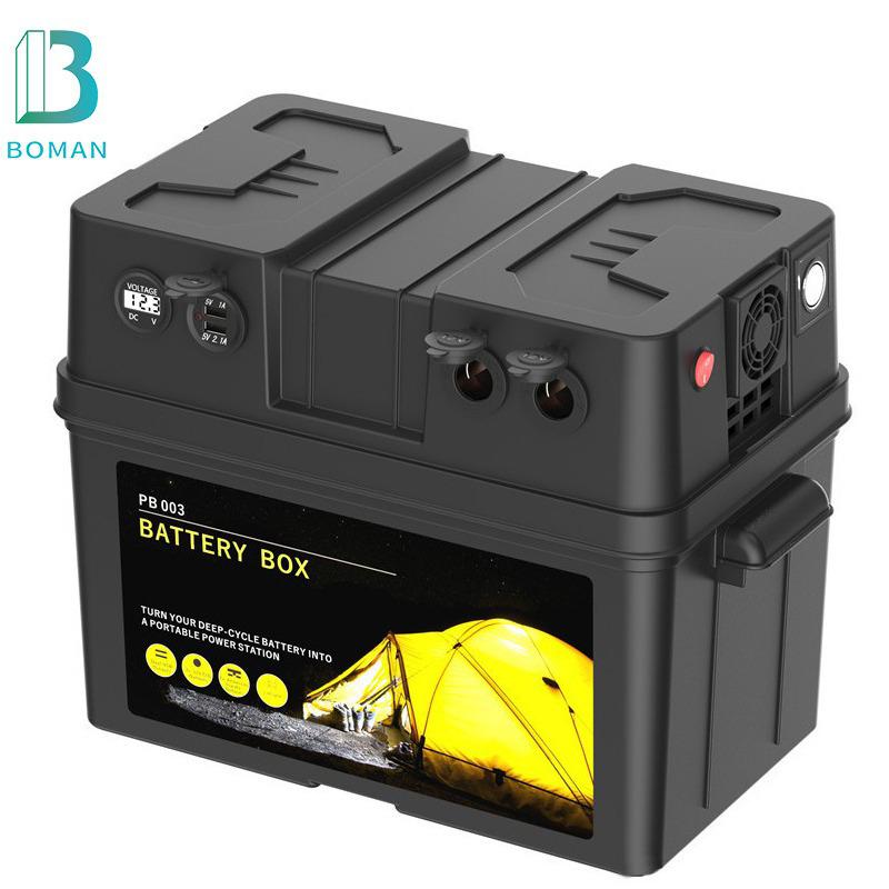 12V Multi-Functional Portable Battery Box with USB Output for Outdoor Energy Storage and Emergency Power Supply