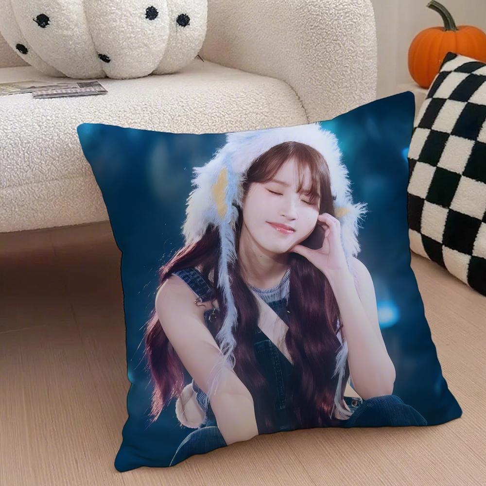Sweet Korean Singer Beautiful Actress IIU Cushion Cover Throw Pillow Cover Hidden Button Durable Polyester Chair Cushion