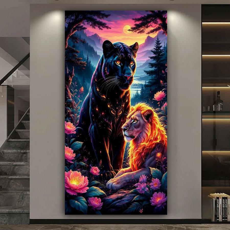 Leopard Lion Dragon Large Size Diamond Painting New Collection Wild Animals Diy Full Square Round Drill Rhinestone Embroidery Mosaic Cross Stitch Kits