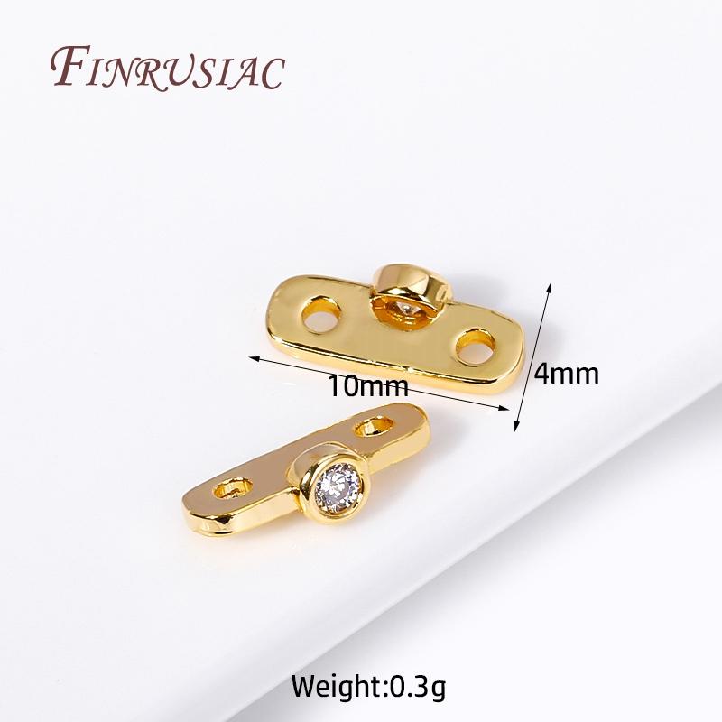 18K Gold Plated Inlaid Zircon Flower Shape Connector 2/3 Hole Spacer Accessories Separators For DIY Strands Beading Jewelry
