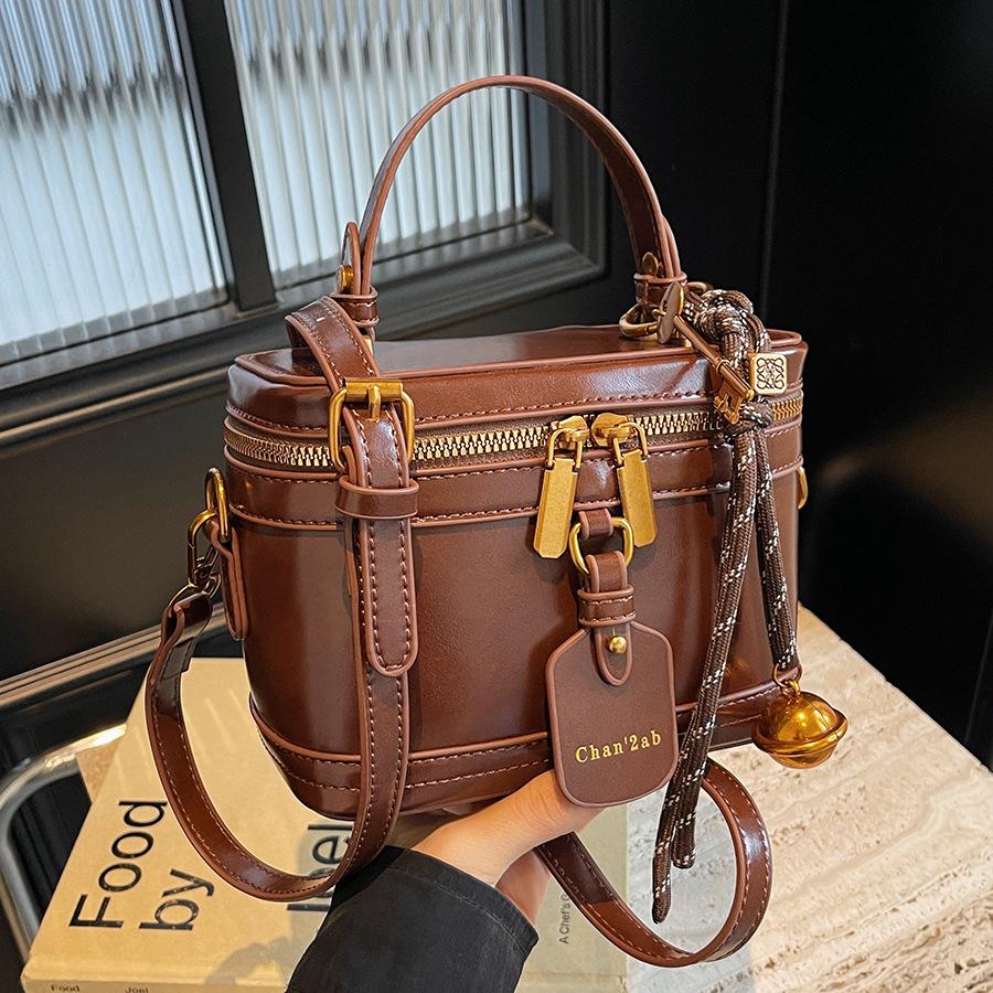 Small Bag Women's New Fashionable Portable Box Bag Textured Messenger Bag