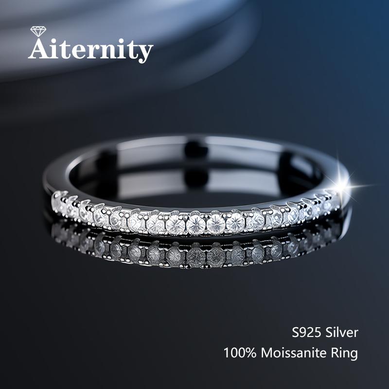100% Passender Diamanttester Stift Moissanit Ring Passend Hochzeits Diamantband für Damen 925 Sterlingsilber Damen Einzelner Schwanzring