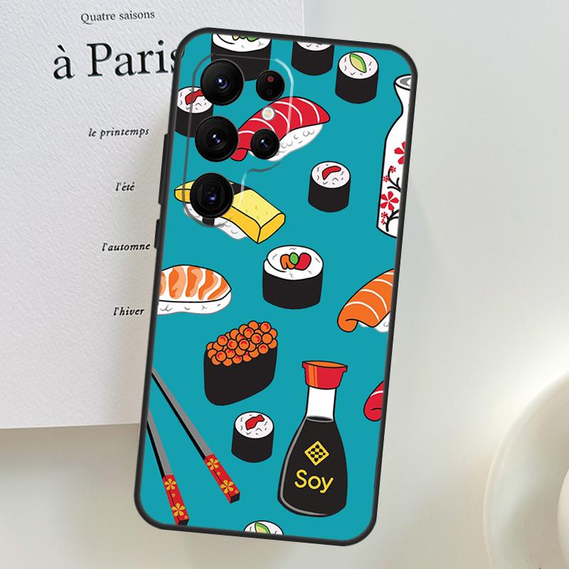 Japanische Sushi Lebensmittelhülle Für Samsung Galaxy S26 Ultra S25 S24 S22 S21 S23 Ultra Plus S10 S20 S25 FE Handyhülle