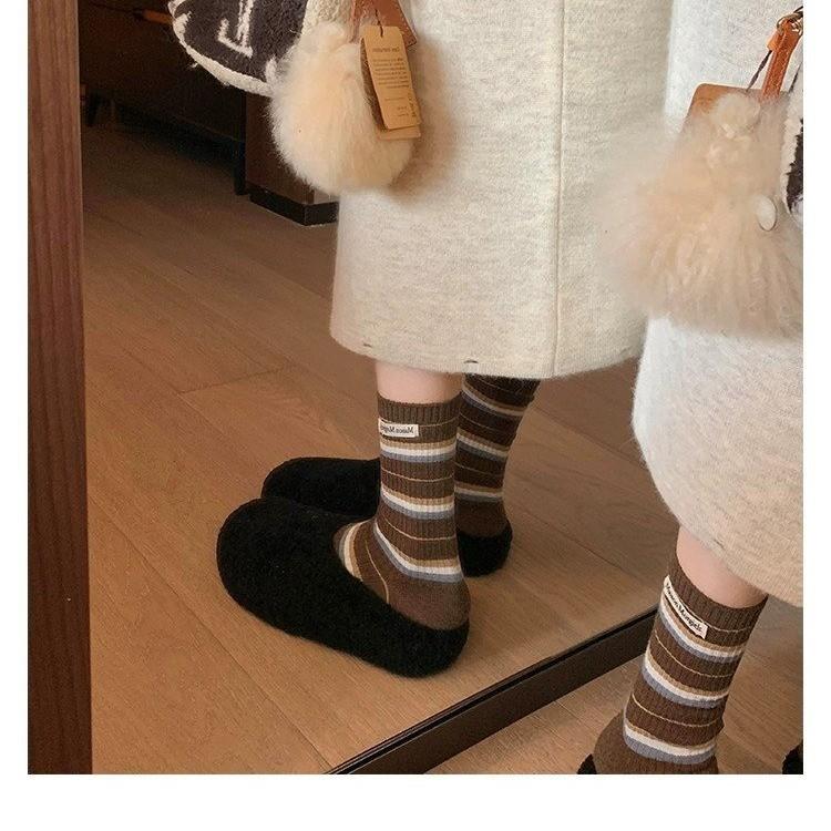 Giant Soft Waxy!! Baotou with One Foot On Thermal Cotton Shoes with Plush and Fluffy Half Slippers Women's Wear 2025 Autumn and Winter Models