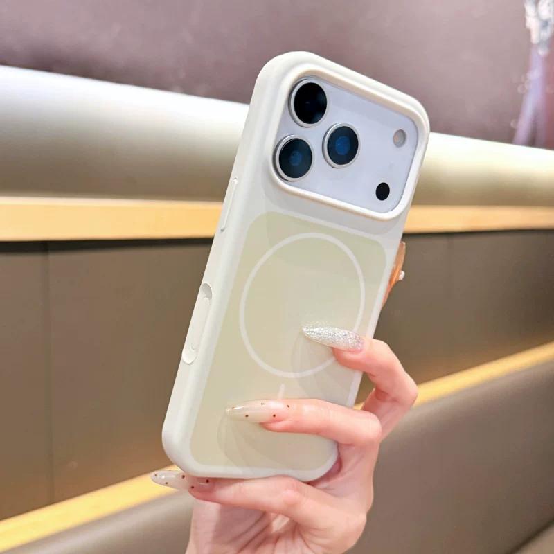 Luxury Liquid Silicone For Magsafe Magnetic Phone Case For iPhone 18 17 16 15 14 13 Pro Max Colorblock Shockproof Bumper Cover