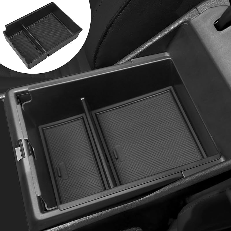 YOJOJOCO Center Console Organizer Compatible With Kia Sportage NQ5 2026 2025 2024  Accessories 5 Gen Black ABS Plastic Material Armrest Secondary