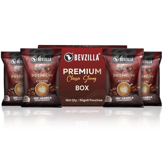 Bevzilla 400 Grams (50 Gm X 8 Bags) Premium Classic Strong Coffee Powder | Make 50 Cups| Best for Espresso, Latte