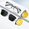 Magnet Clip Square Myopia Sunglasses 3 In 1 Clip On Metal Frames Prescription Computer Eyewear For Men Women