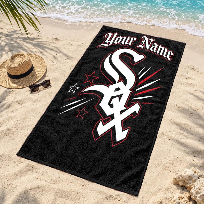 Chicago White Sox Custom Name Beach towels also serve as bath towels summer essential a musthave for the outdoors the beach and the pool