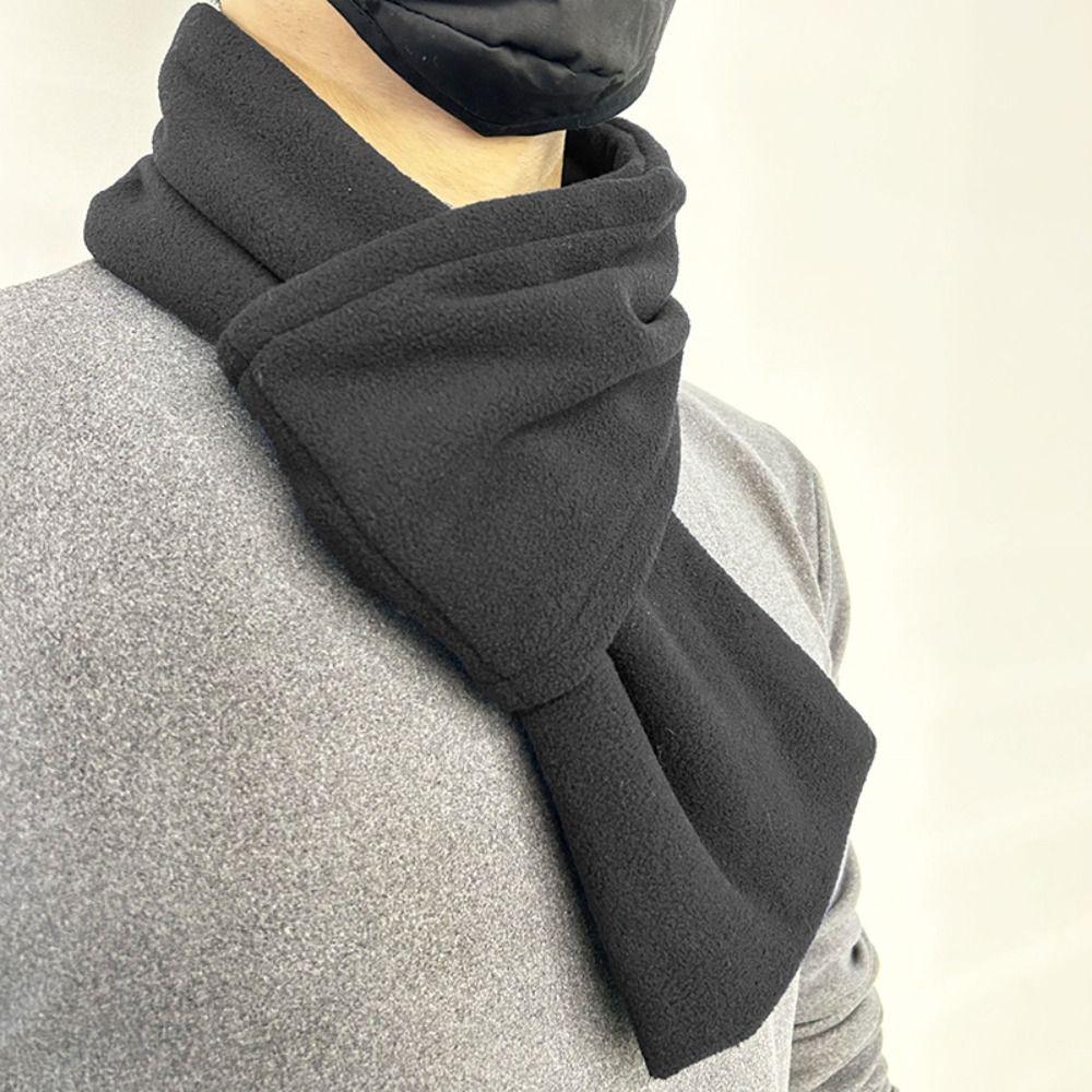 Thickened Fleece Scarf Thermal Men Shawl Elegant Winter Scarves  Skiing