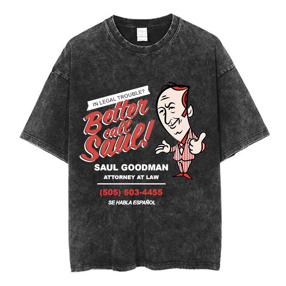 Unisex Los Pollos Hermanos Tshirt YK Breaking Bad Print Black Washed Oversized Short Sleeve Streetwear Tops
